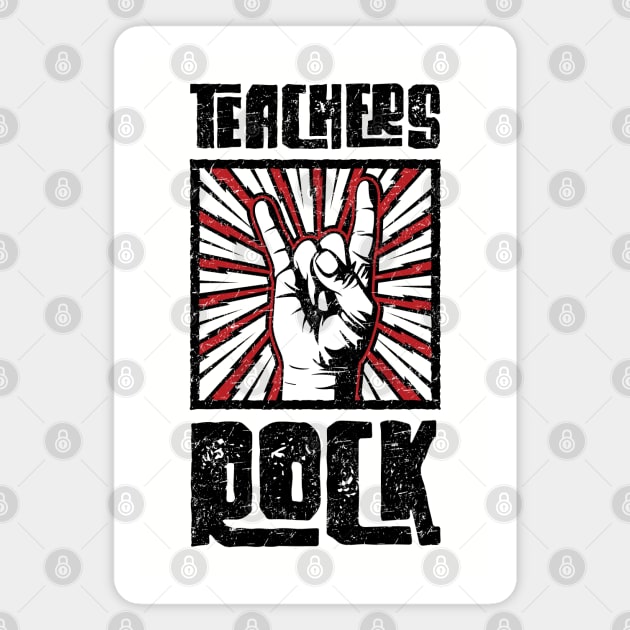 Teachers Rock! - Red - Barn Shirt USA Magnet by Barn Shirt USA